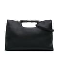 Pikkukuva 1 / 10: Pre-owned Gucci Medium Calfskin Bamboo Daily Shopper Satchel Black