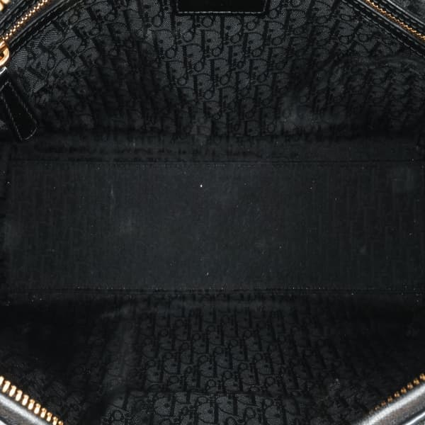 Pre-owned Dior Large Patent Cannage Lady Dior Black