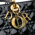 Miniatyrbilde 8 av 10: Pre-owned Dior Large Patent Cannage Lady Dior Black