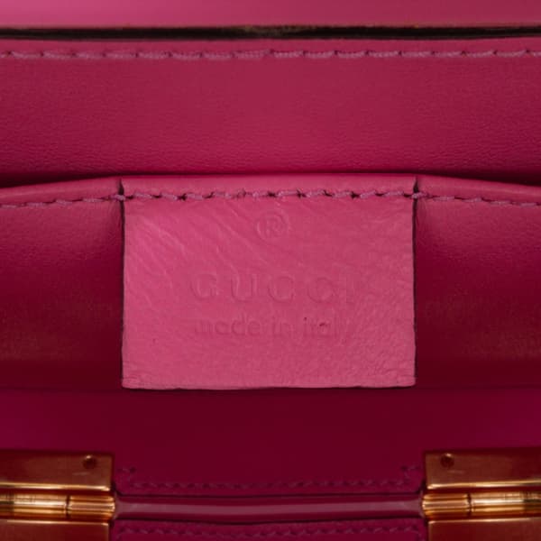 Pre-owned Gucci Mini Acrylic Sylvie 1969 Top Handle Bag Pink
