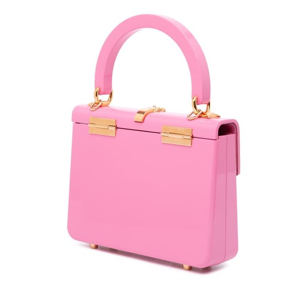 Pre-owned Gucci Mini Acrylic Sylvie 1969 Top Handle Bag Pink