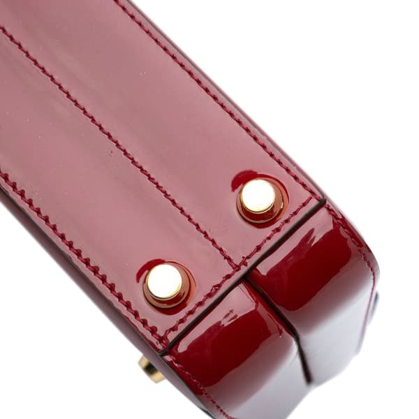 Pre-owned Gucci Mini Patent Sylvie 1969 Top Handle Bag Red