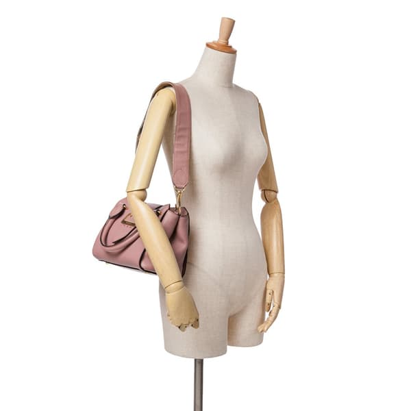 Pre-owned Burberry Small Grained Leather Buckle Tote Pink