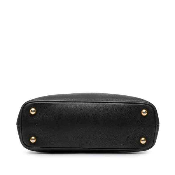 Pre-owned Burberry Small Grained Calfskin Bloomsbury Top Handle Black