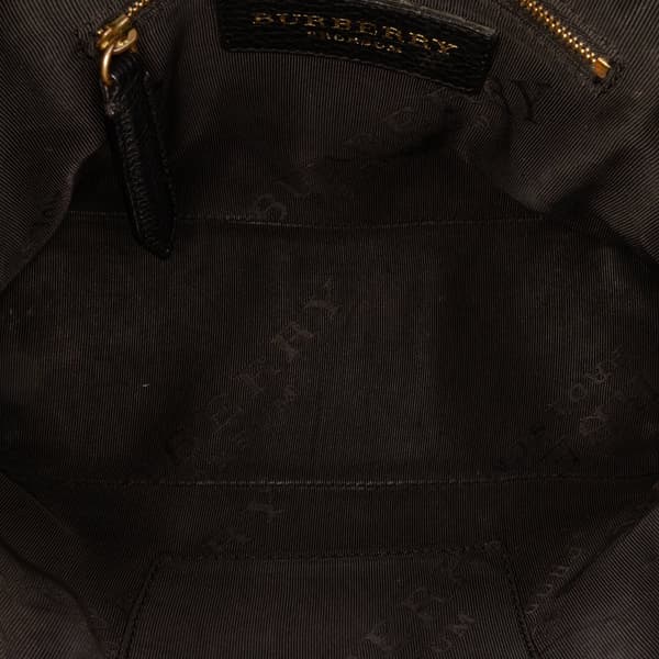 Pre-owned Burberry Small Grained Calfskin Bloomsbury Top Handle Black