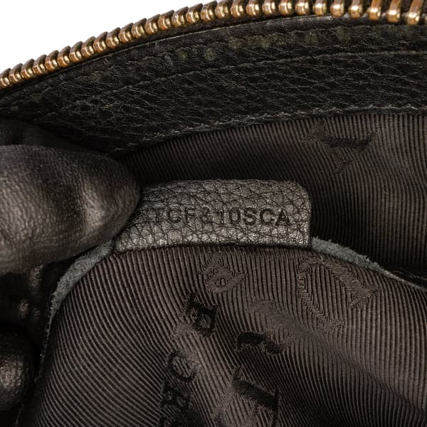 Pre-owned Burberry Small Grained Calfskin Bloomsbury Top Handle Black
