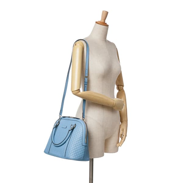 Pre-owned Gucci Medium Microguccissima Dome Satchel Blue
