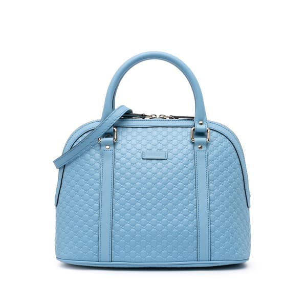 Pre-owned Gucci Medium Microguccissima Dome Satchel Blue