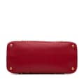 Miniatyrbillede 3 af 10: Pre-owned Prada Studded Saffiano Cuir Promenade Satchel Red