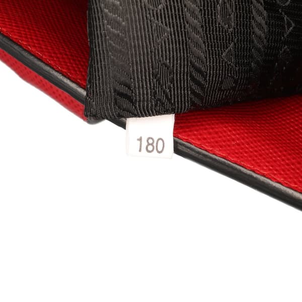 Pre-owned Prada Studded Saffiano Cuir Promenade Satchel Red
