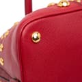 Miniatyrbillede 9 af 10: Pre-owned Prada Studded Saffiano Cuir Promenade Satchel Red