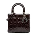 Pikkukuva 1 / 9: Pre-owned Dior Medium Patent Cannage Lady Dior Purple