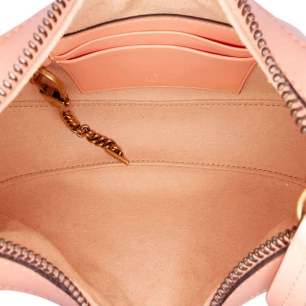 Pre-owned Gucci Mini Matelasse Leather GG Marmont Half Moon Hobo Pink