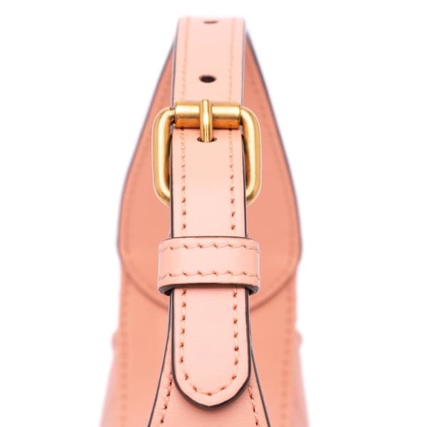 Pre-owned Gucci Mini Matelasse Leather GG Marmont Half Moon Hobo Pink