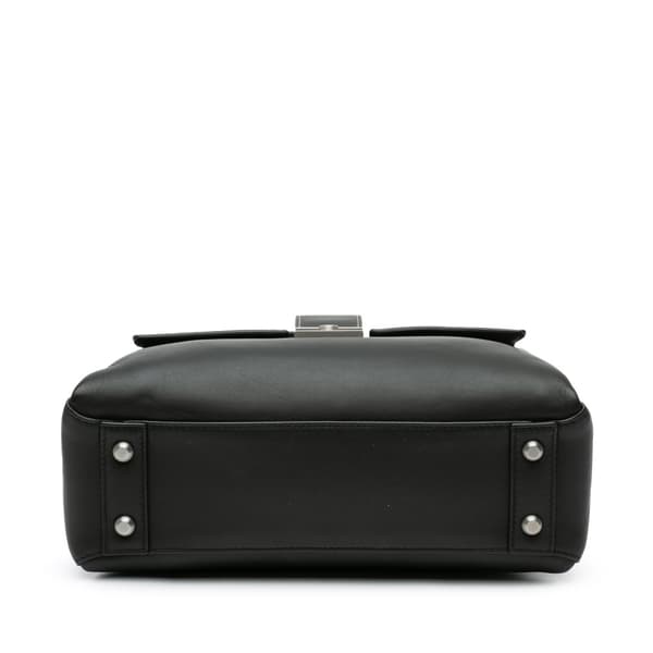 Pre-owned Bottega Veneta Small Nappa Piazza Top Handle Black