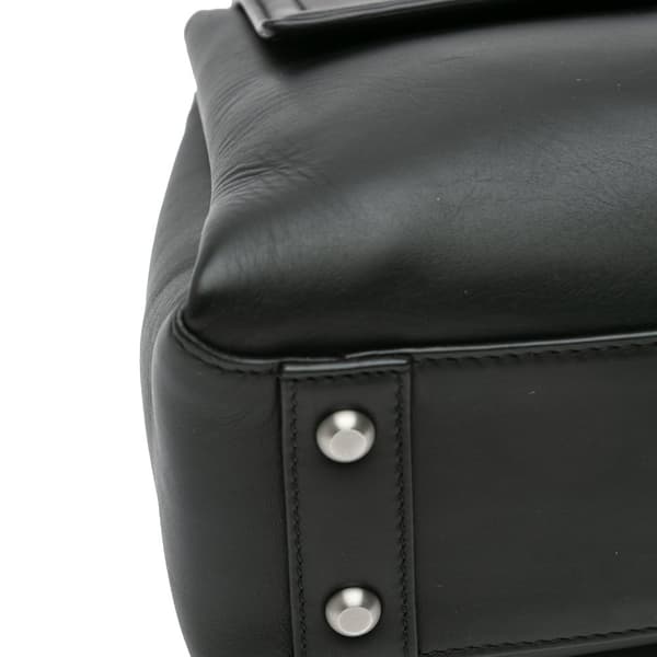 Pre-owned Bottega Veneta Small Nappa Piazza Top Handle Black