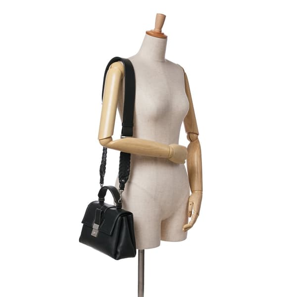 Pre-owned Bottega Veneta Small Nappa Piazza Top Handle Black