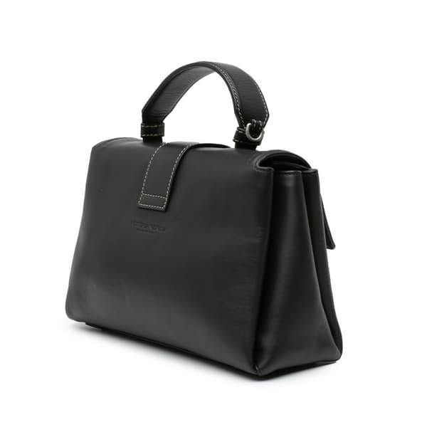 Pre-owned Bottega Veneta Small Nappa Piazza Top Handle Black