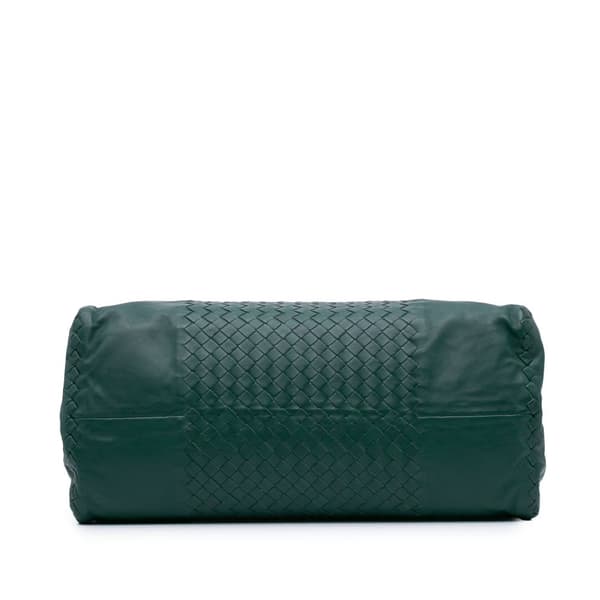 Pre-owned Bottega Veneta Large Nappa Intrecciato Leggero Satchel Green