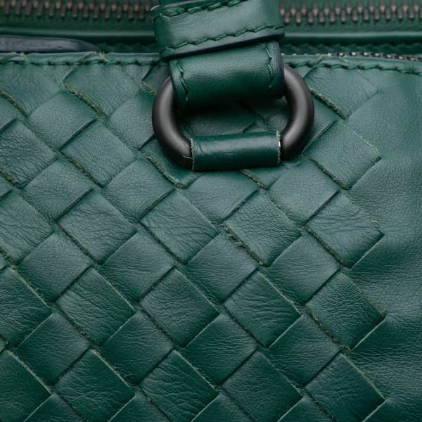 Pre-owned Bottega Veneta Large Nappa Intrecciato Leggero Satchel Green