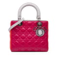 Pikkukuva 1 / 10: Pre-owned Dior Medium Tricolor Lambskin Cannage Lady Dior Pink