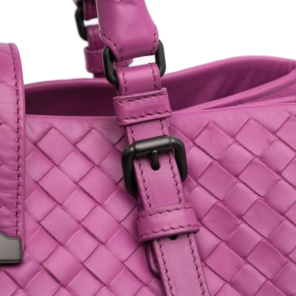 Pre-owned Bottega Veneta Medium Nappa Intrecciato Roma Satchel Purple
