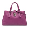 Pikkukuva 1 / 10: Pre-owned Bottega Veneta Medium Nappa Intrecciato Roma Satchel Purple