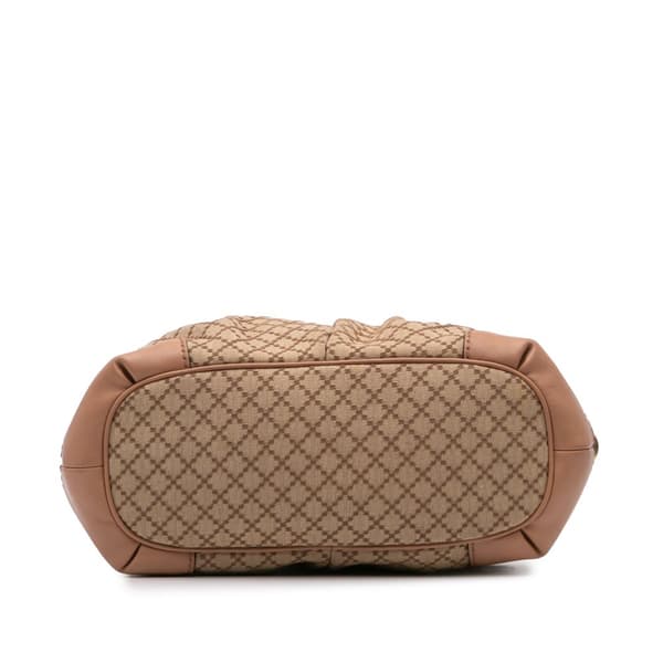Pre-owned Gucci Diamante Canvas Sukey Satchel Brown