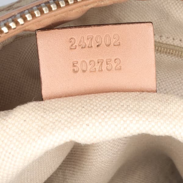 Pre-owned Gucci Diamante Canvas Sukey Satchel Brown