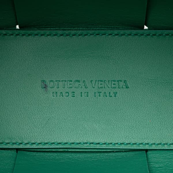 Pre-owned Bottega Veneta Candy Lambskin Intreccio Arco Tote Green