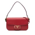 Miniatyrbillede 1 af 10: Pre-owned Prada Saffiano Lux Embleme Satchel Red