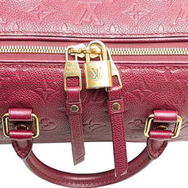 Pre-owned Louis Vuitton Monogram Empreinte Speedy Bandouliere 25 Red