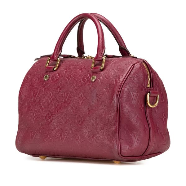 Pre-owned Louis Vuitton Monogram Empreinte Speedy Bandouliere 25 Red