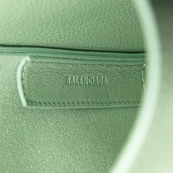 Pre-owned Balenciaga Pebbled Calfskin Tool 2.0 North South XS Tote Green