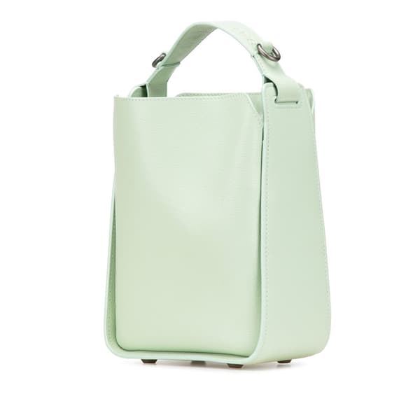 Pre-owned Balenciaga Pebbled Calfskin Tool 2.0 North South XS Tote Green