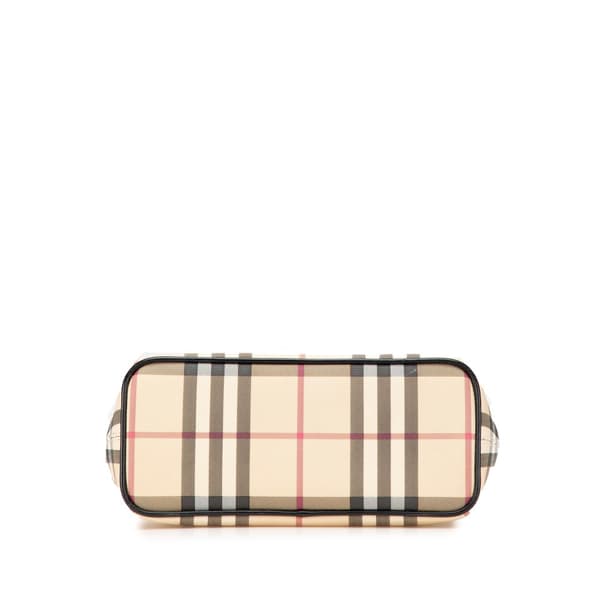 Pre-owned Burberry House Check Canvas Handbag Brown