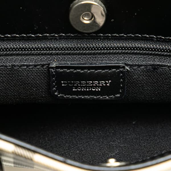 Pre-owned Burberry House Check Canvas Handbag Brown