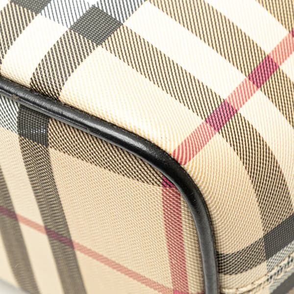 Pre-owned Burberry House Check Canvas Handbag Brown