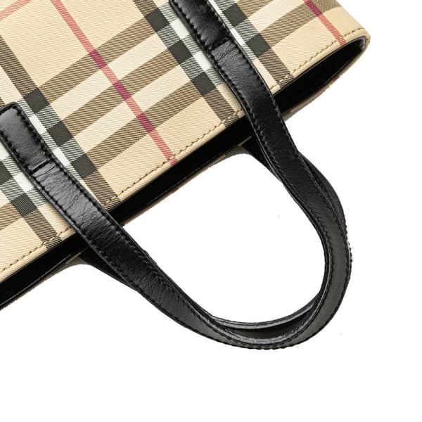 Pre-owned Burberry House Check Canvas Handbag Brown