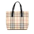 Miniatyrbilde 1 av 10: Pre-owned Burberry House Check Canvas Handbag Brown