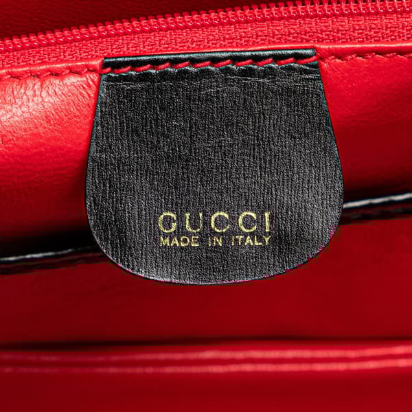 Pre-owned Gucci Calfskin Bamboo Night Black