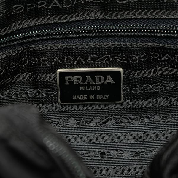 Pre-owned Prada Tessuto Beaded Tassel Handbag Black