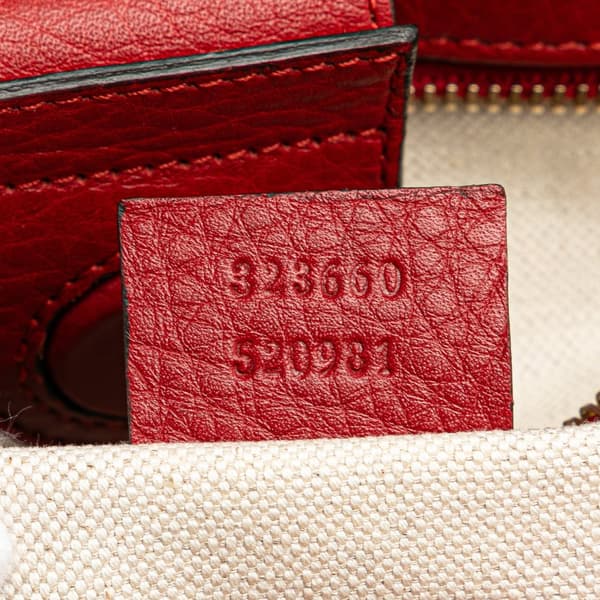 Pre-owned Gucci Medium Calfskin Bamboo Shopper Satchel Red
