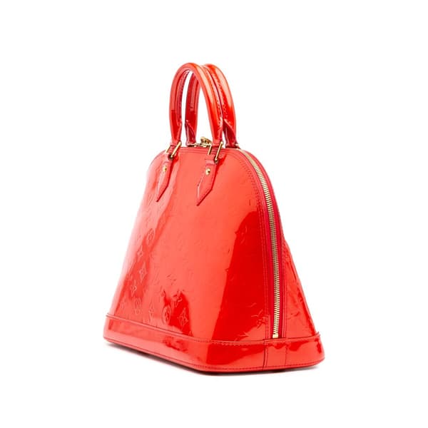 Pre-owned Louis Vuitton Monogram Vernis Alma PM Red