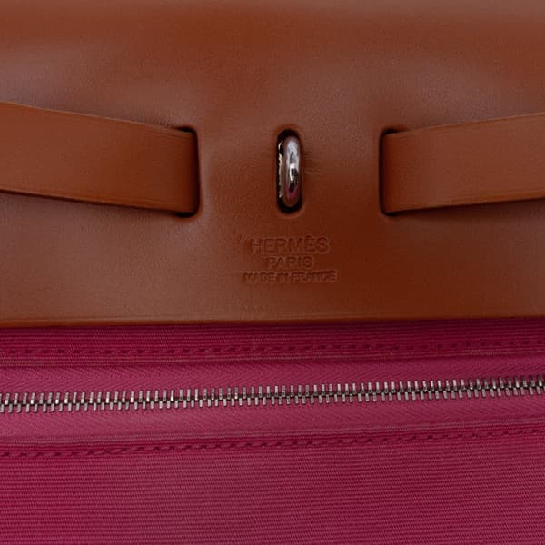 Pre-owned Hermès Toile Herbag Zip 31 Pink