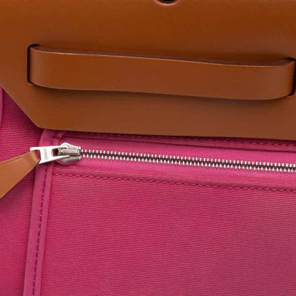 Pre-owned Hermès Toile Herbag Zip 31 Pink