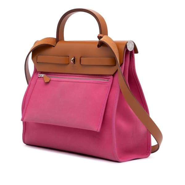 Pre-owned Hermès Toile Herbag Zip 31 Pink