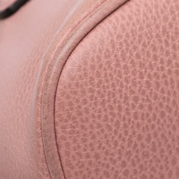 Pre-owned Gucci Mini Leather GG Charm Dome Satchel Pink