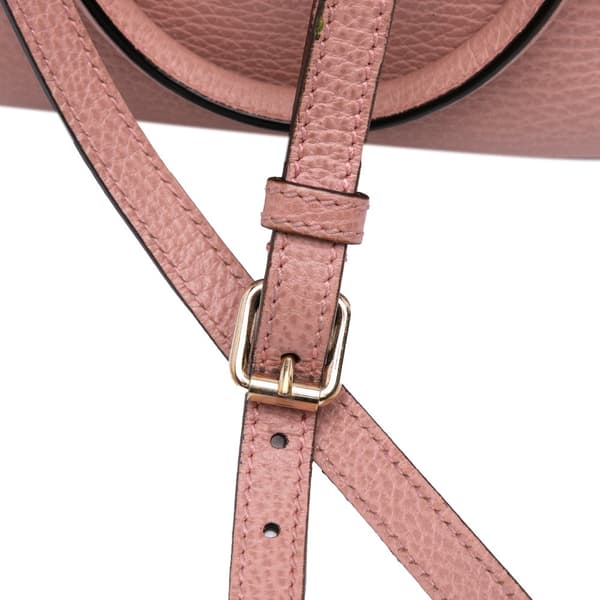 Pre-owned Gucci Mini Leather GG Charm Dome Satchel Pink