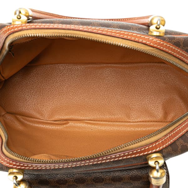 Pre-owned Celine Macadam Coated Canvas Handbag Brown
